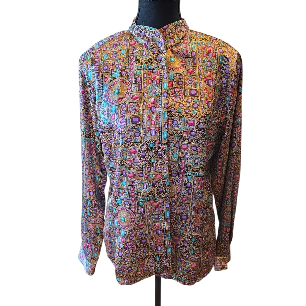 Vibrant Orange and Red Paisley Casual Button Down Shirt